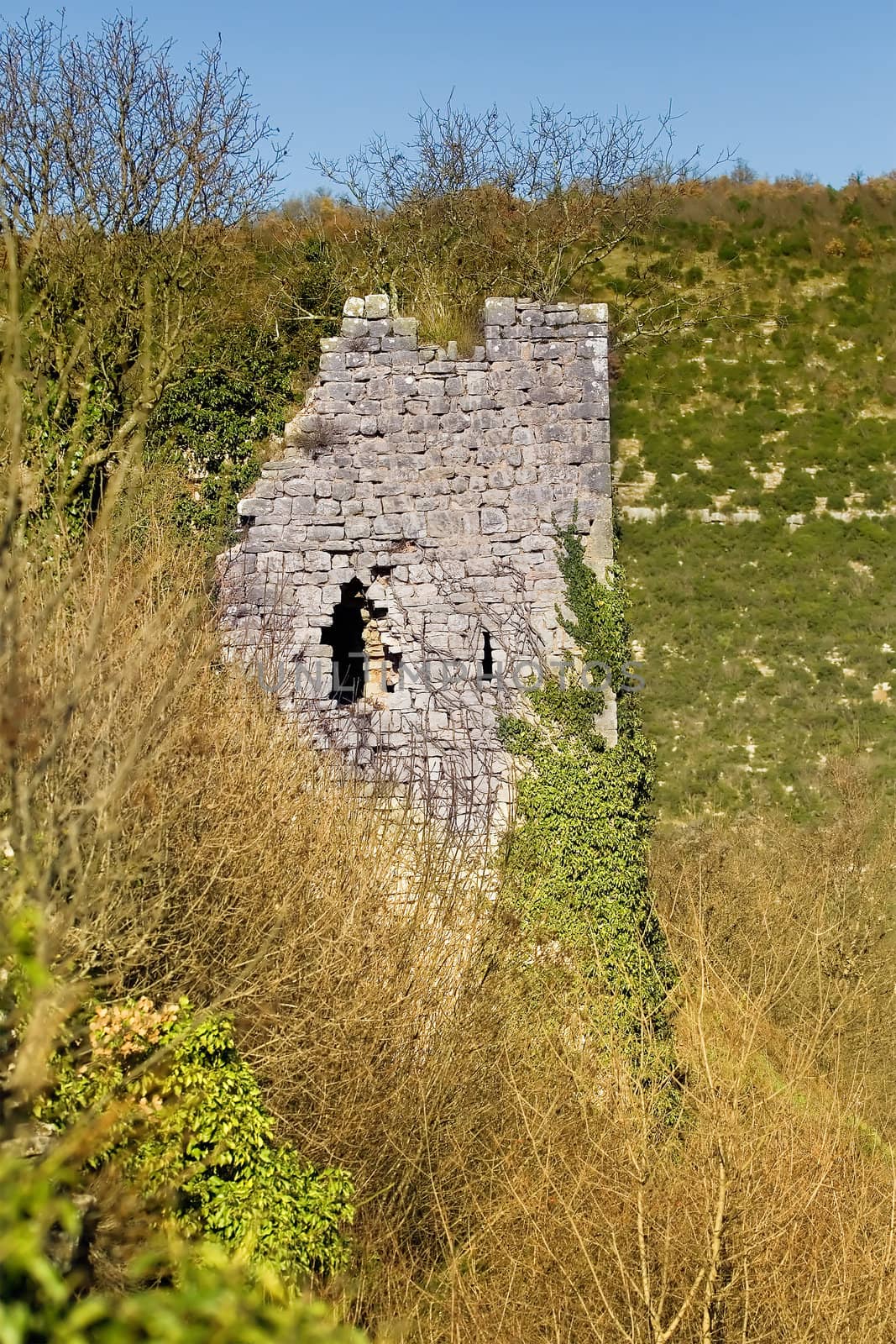 Ruins of a old medieval watchtower in Croatia