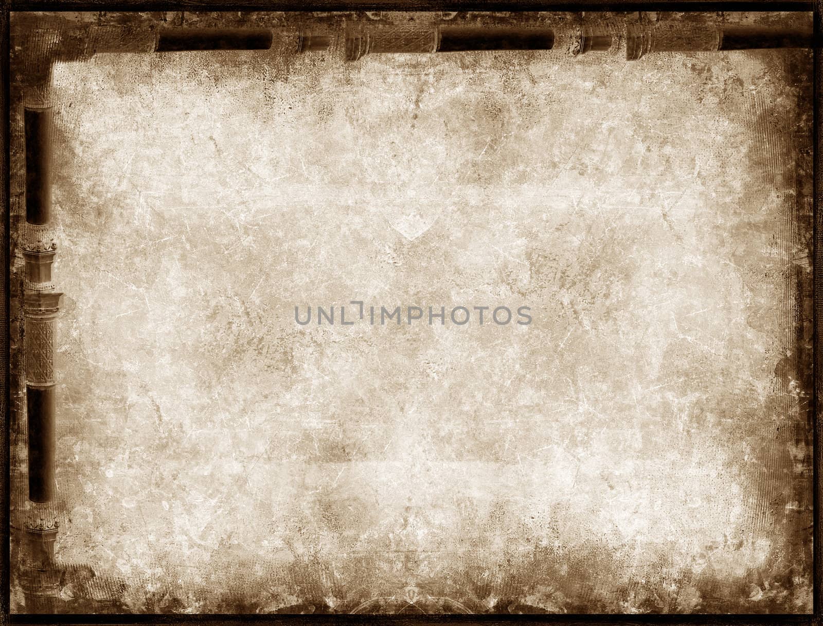 Computer designed highly detailed grunge border and aged textured background with space for your text or image