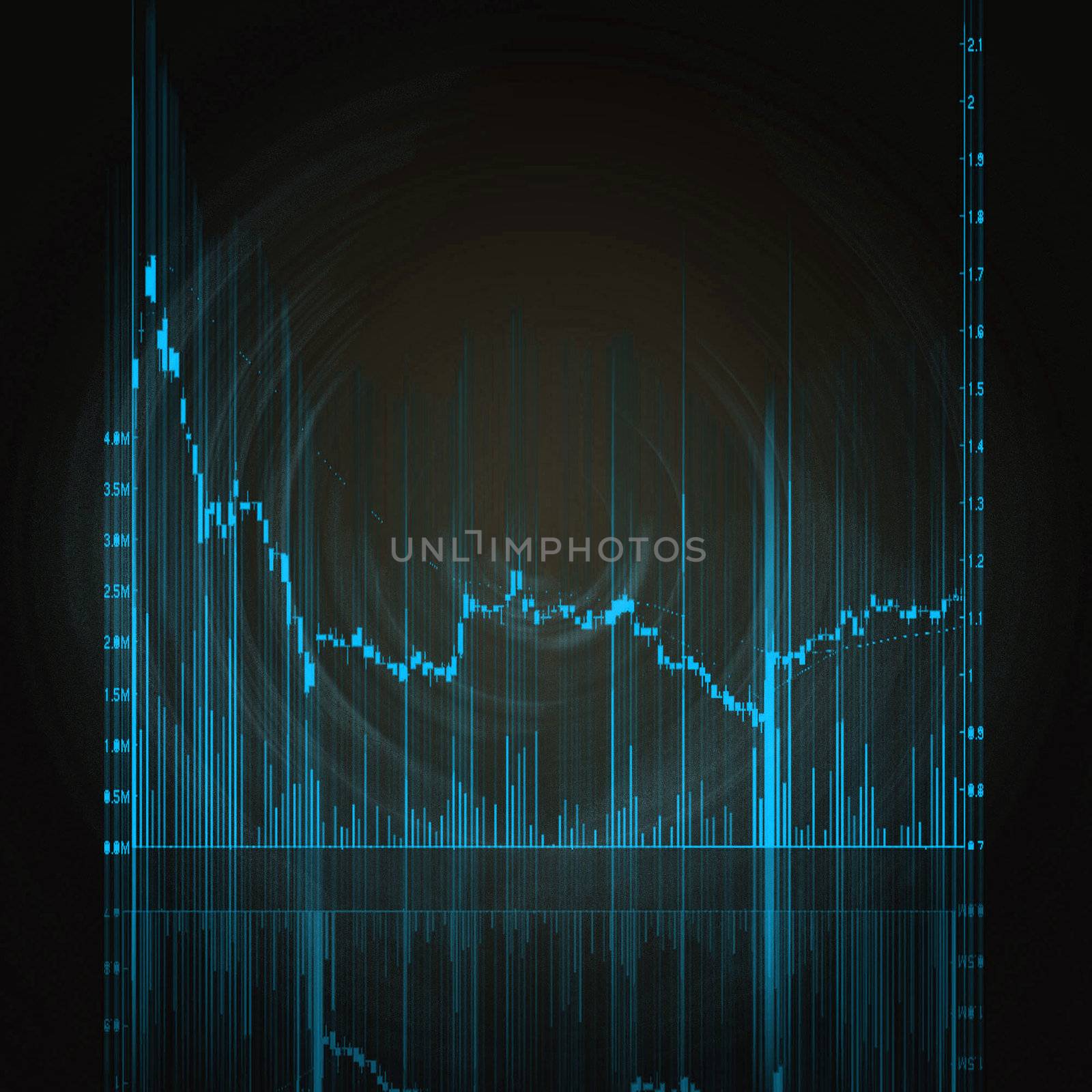 illustration of the red stock market chart