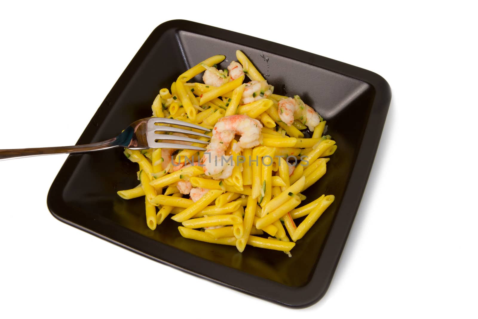 italian pasta with saffron and shrimp 