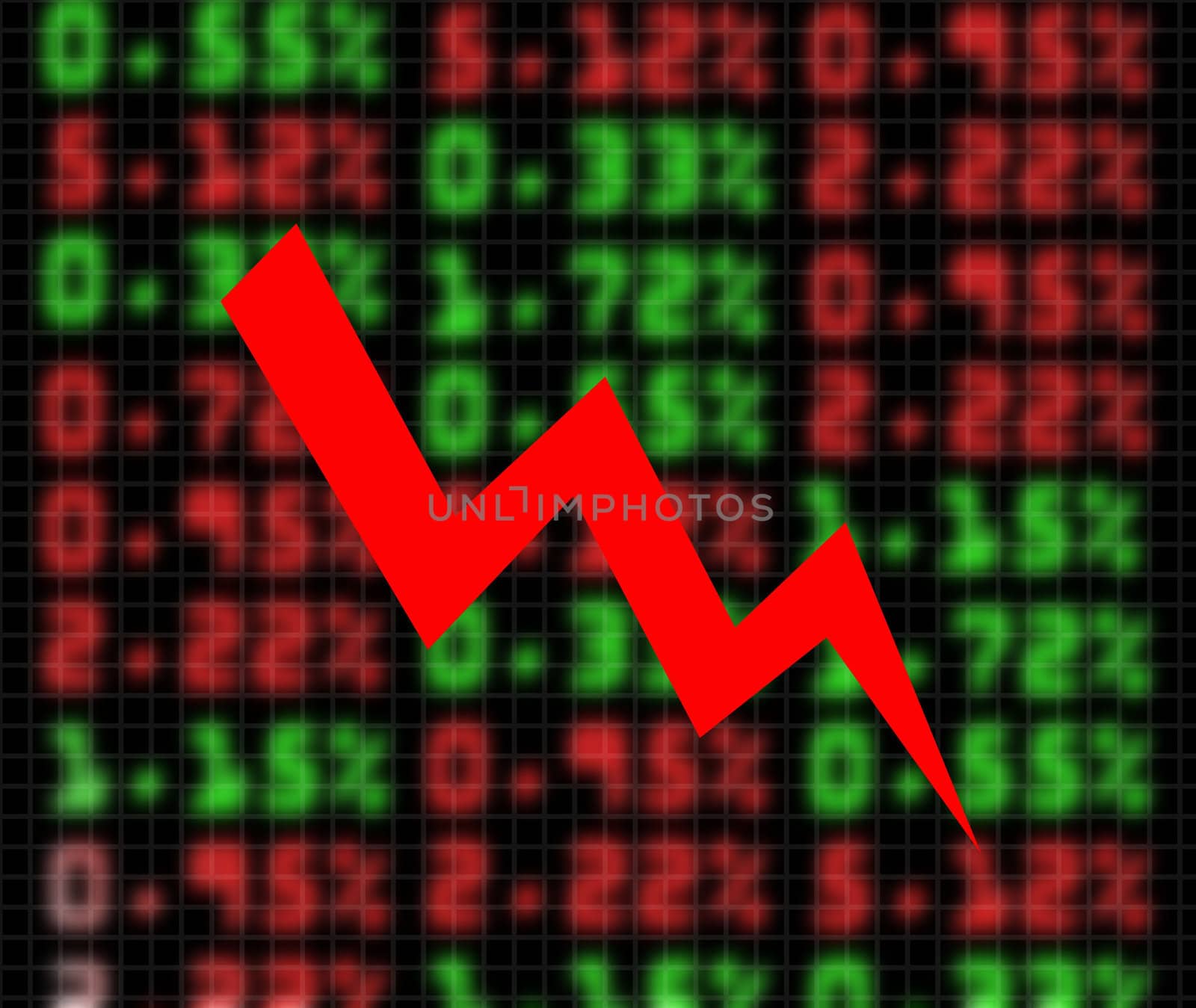 illustration of stock market exchange going down