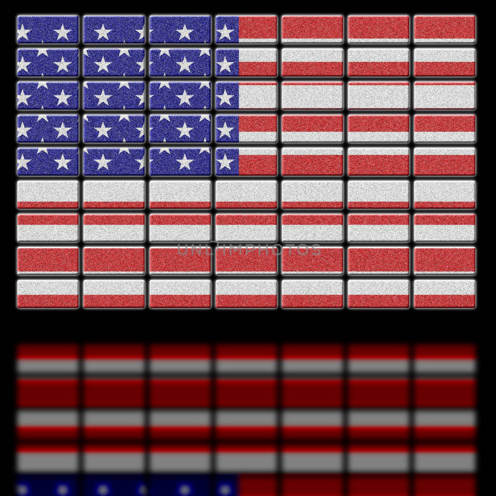 united states of america flag on futuristic screen