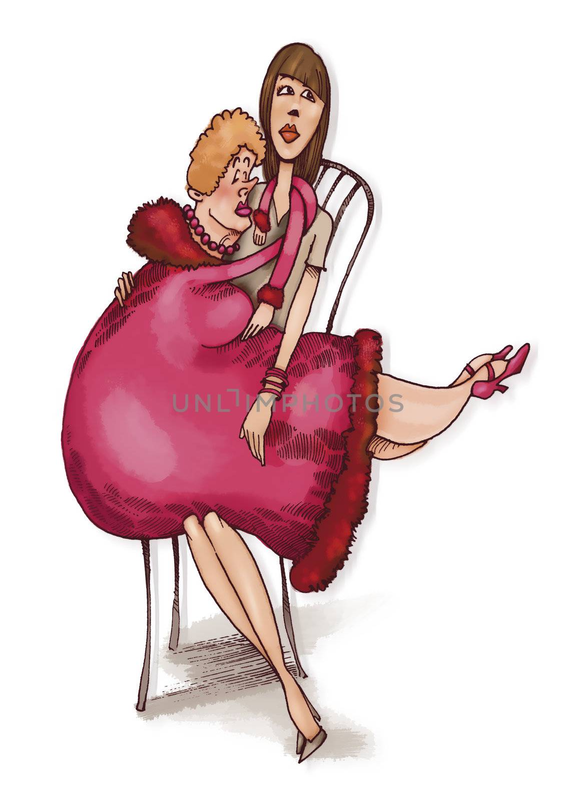 Illustration of daughter and her toxic mother
