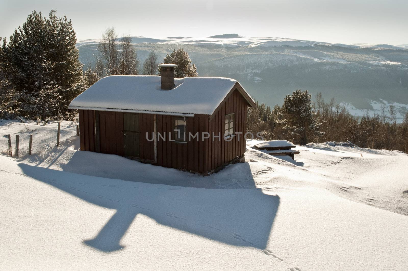 cottage in a winterlandscape by kalleballes