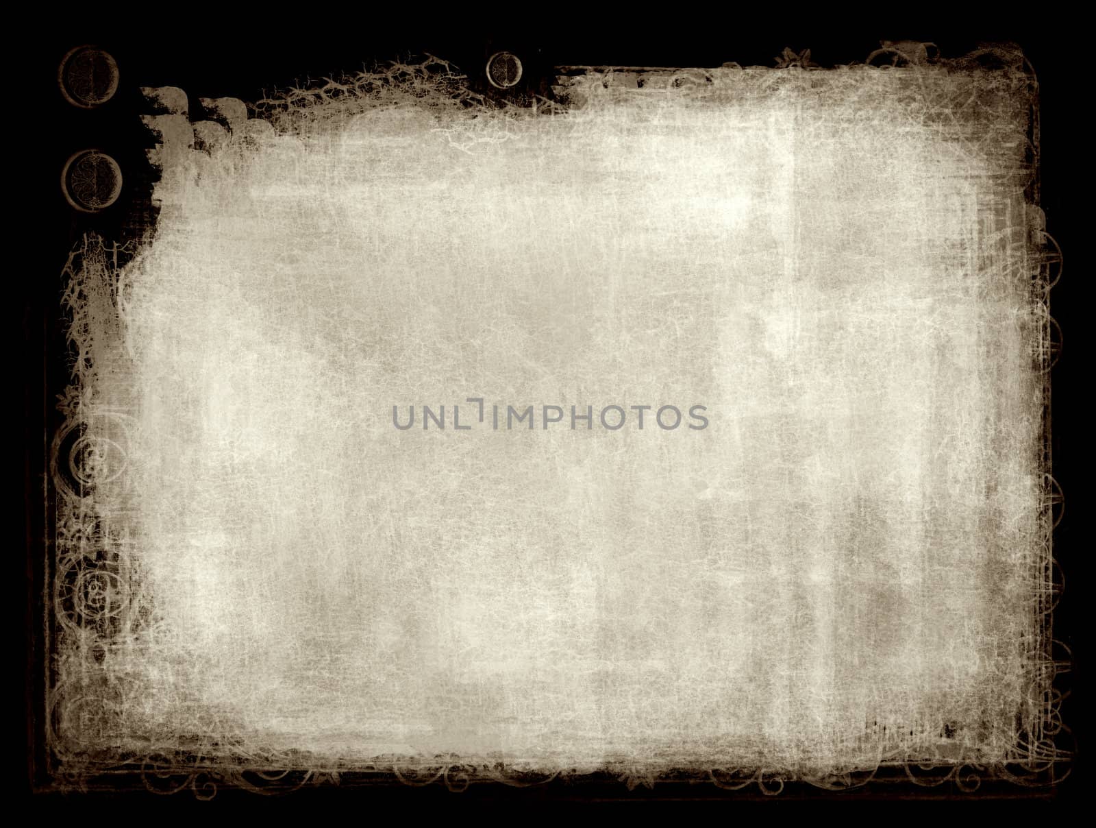 Computer designed highly detailed grunge textured border and background with space for your text or image