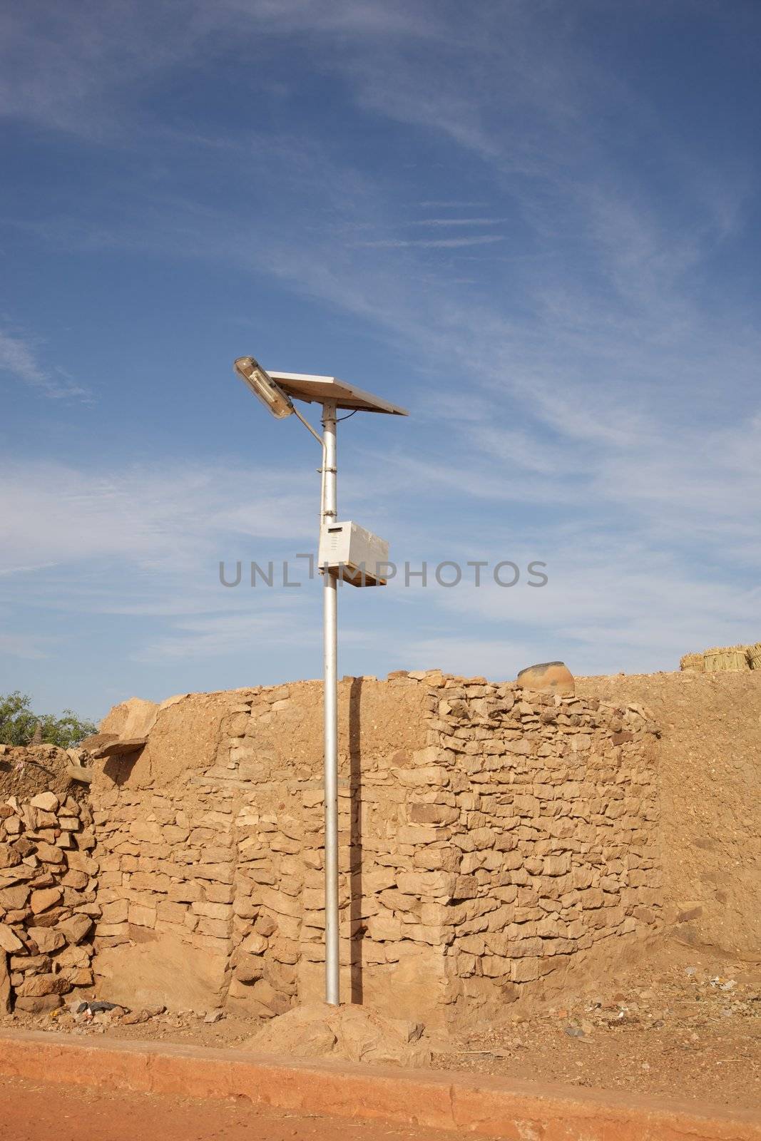 Photovoltaic energy brought in a small village of Mali in the Dogons Land