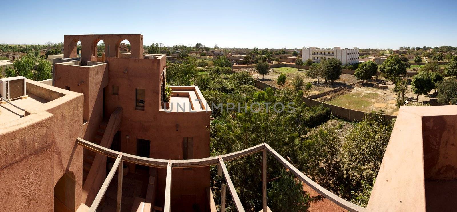 Panoramic view of Moroccan architecture in Mopti Dogon Land by watchtheworld