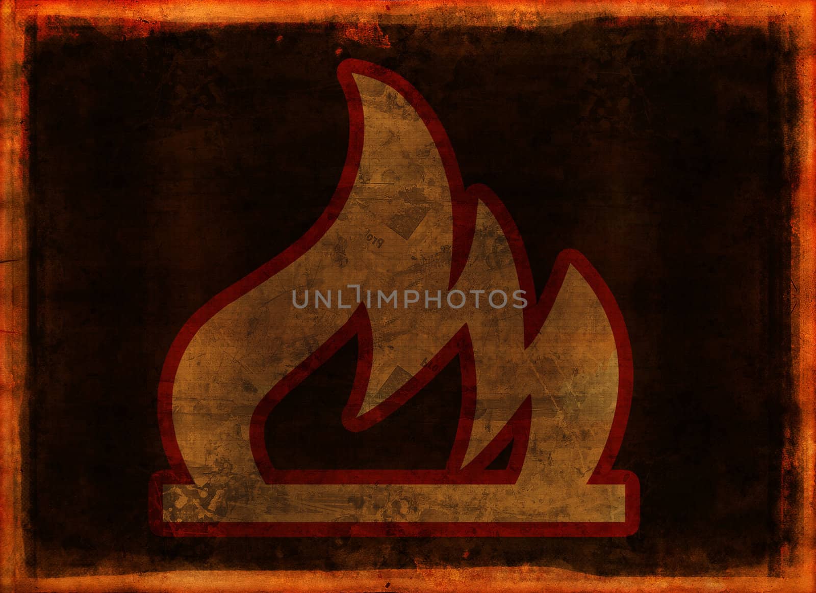 Computer designed grunge background - fire sign