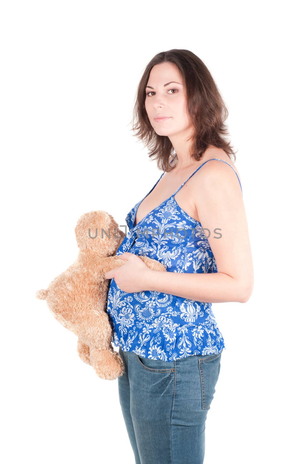 Portrait of pretty pregnant woman with toy by anytka