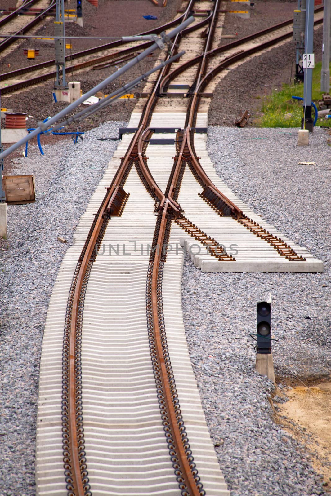 Aerial view of a railroad track
