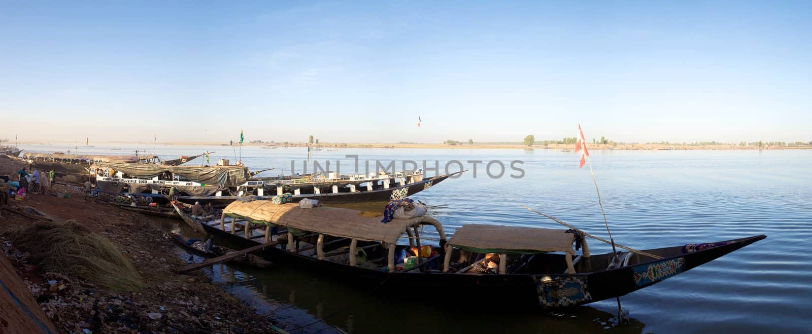 Vessel at the harbor of Mopti on Niger river in Mali