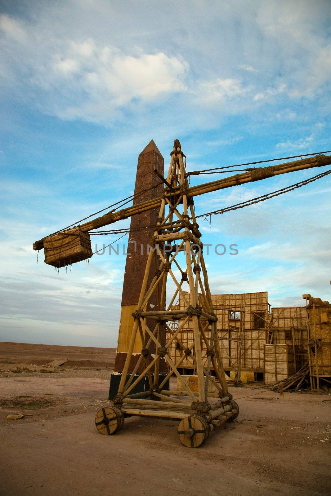 Reconstitution of an Egyptian village in a movie stage in Ouarzazate