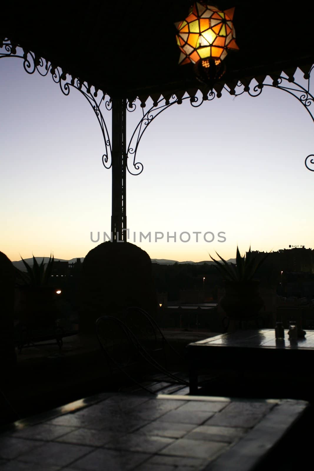 Sunset on the Kasba in Ouarzazate with moroccan light