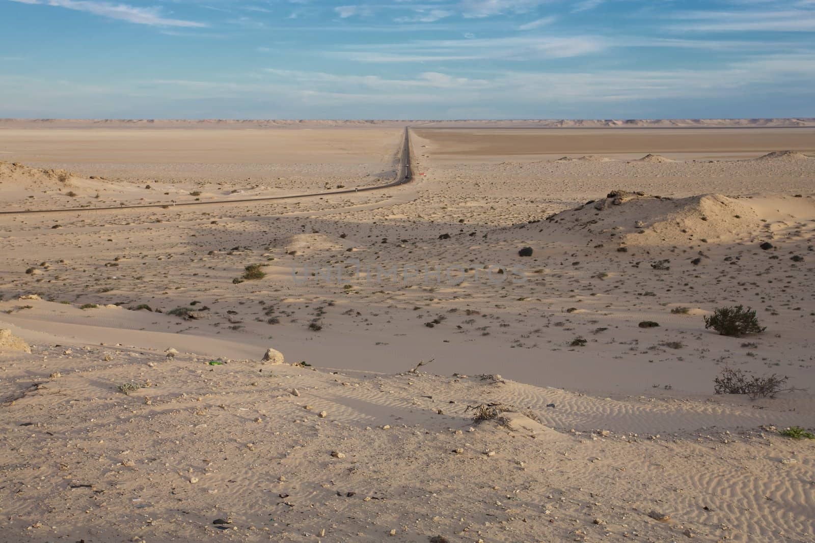 Landscape of the peninsula in Ad Dakhla, south Morocco