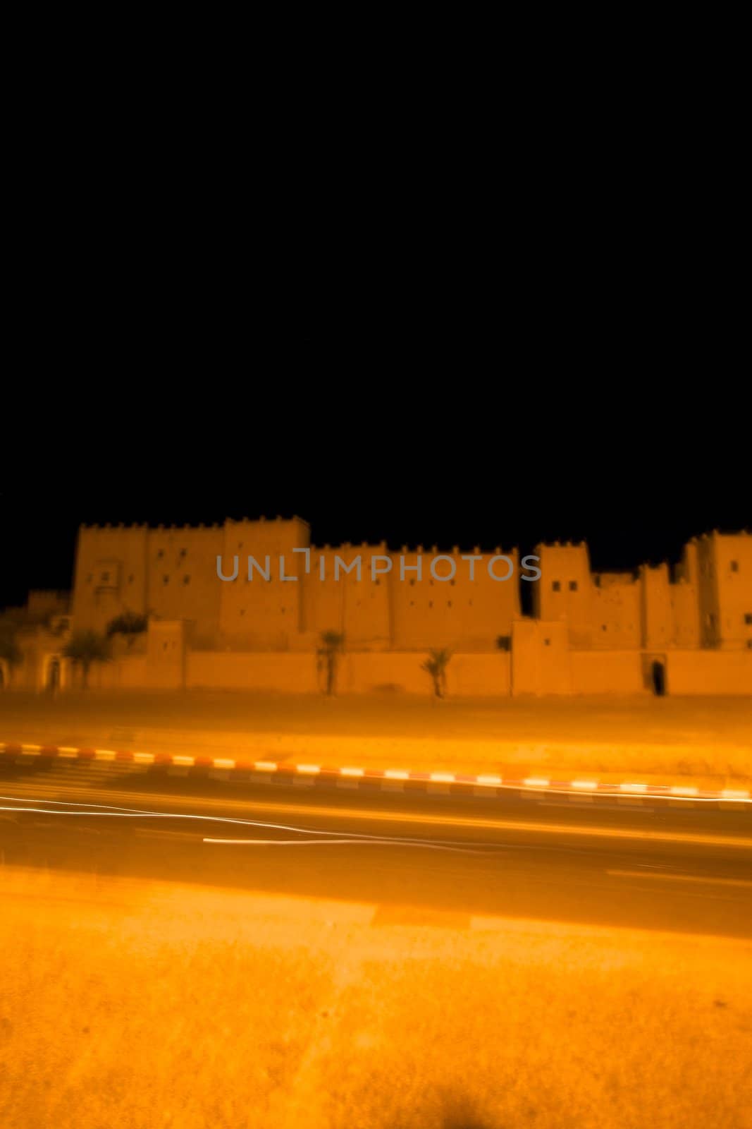 Old Fort - the kasbah in ouarzazate at night