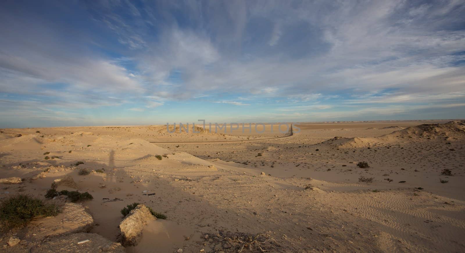 Landscape of the peninsula in Ad Dakhla, south Morocco
