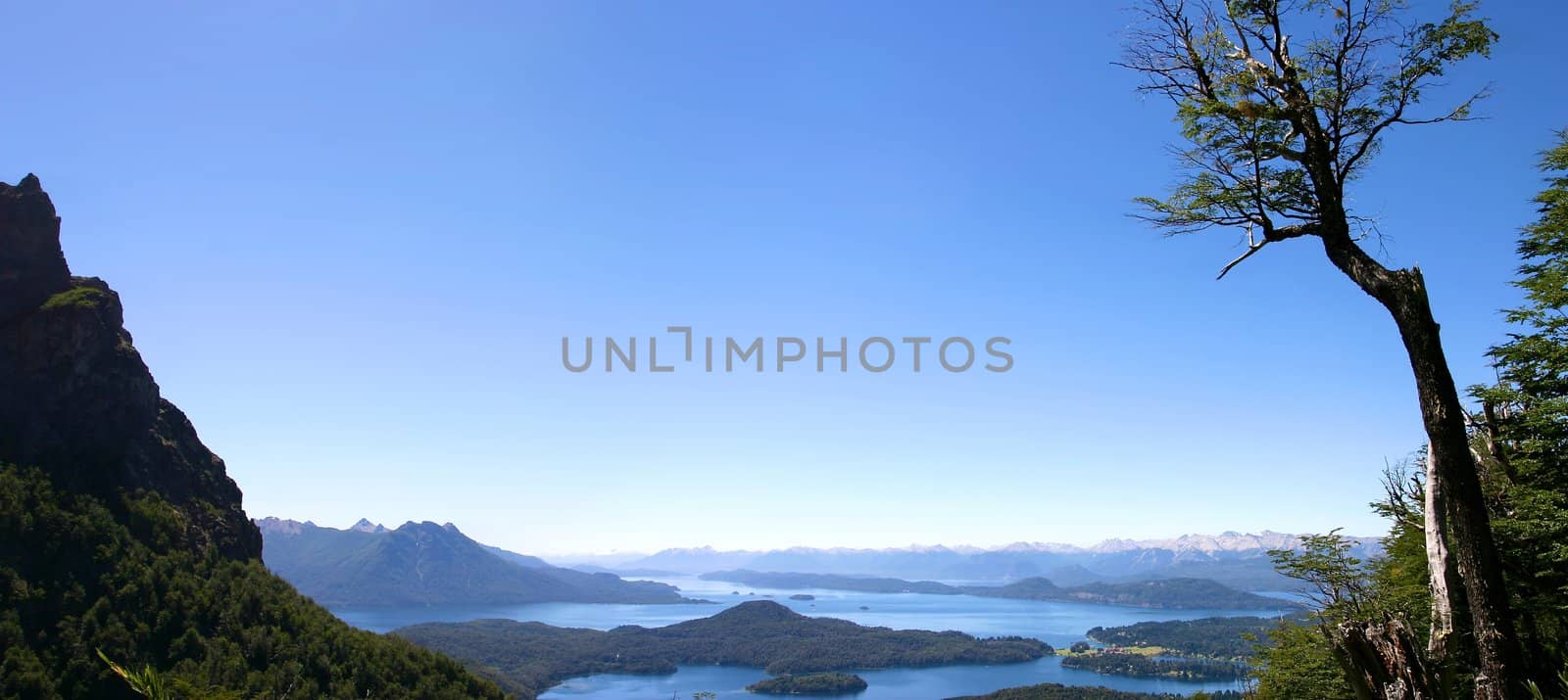 Panoramic View on Bariloche the mountains and the Lake - Patagonia