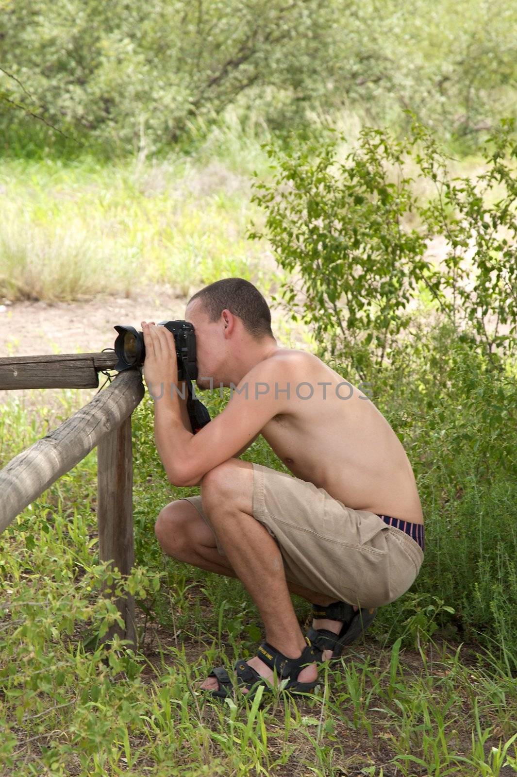 Photographer taking outdoors photos