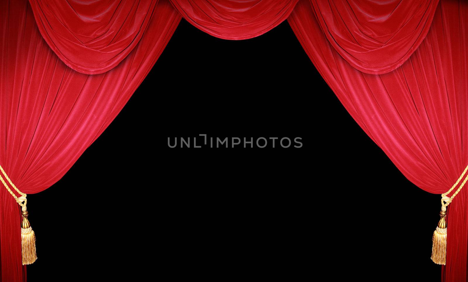 Red curtain of a theater  by photochecker