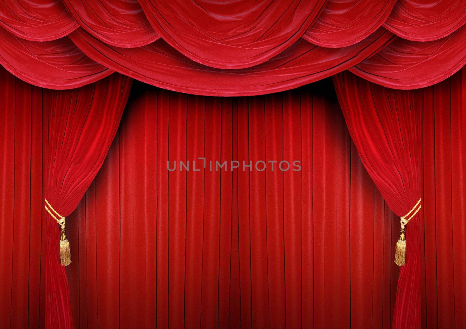 Closed curtain of a theater  by photochecker