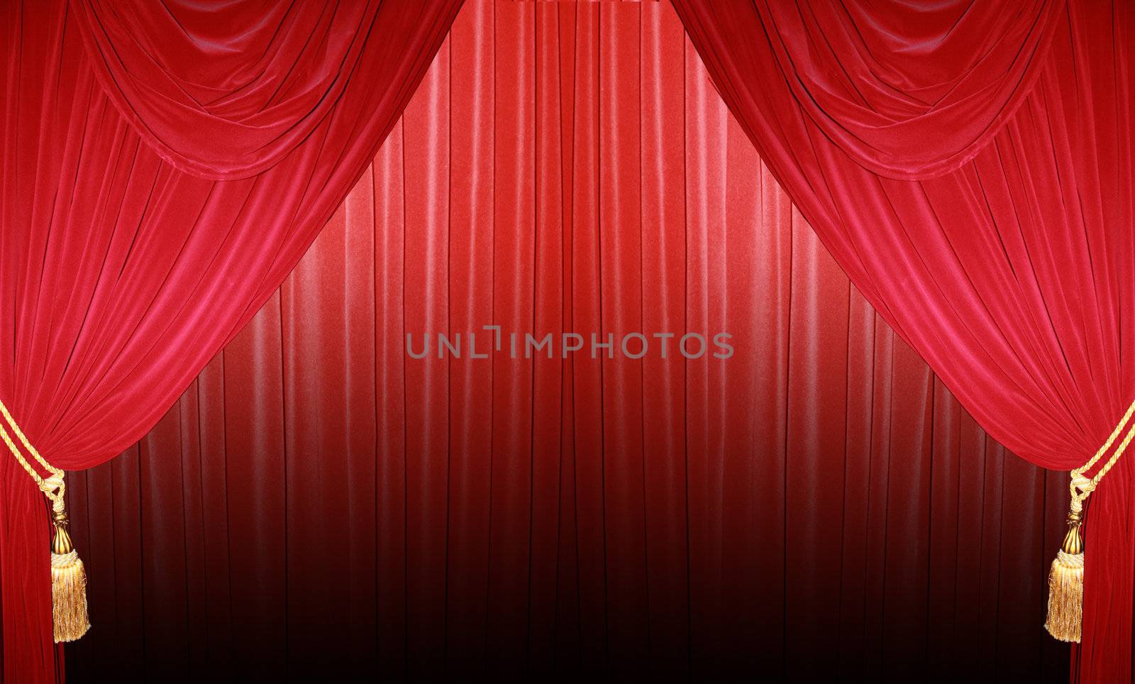 Red curtain of a classical theater 