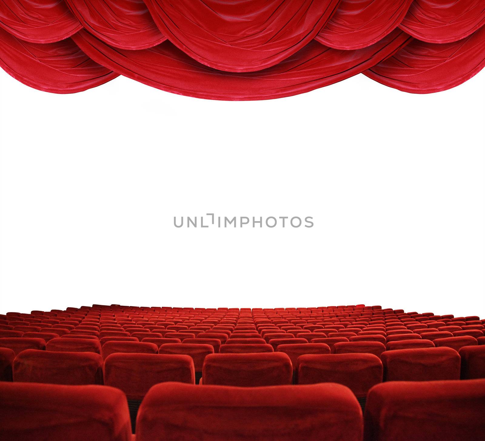 Movie theater with red curtains  by photochecker