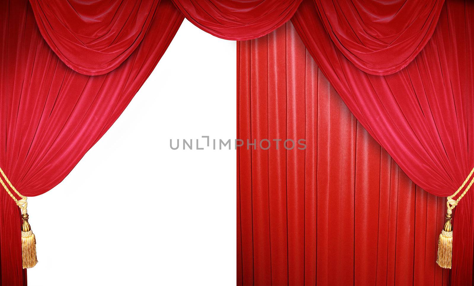 Red curtain of a classical theater 