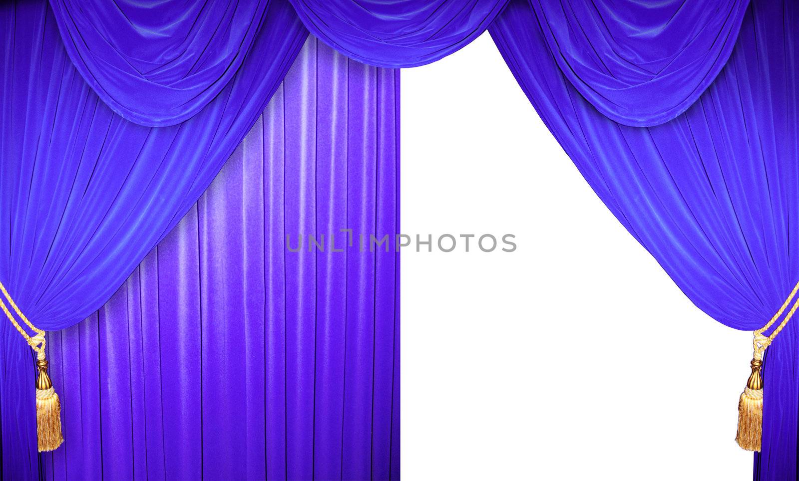 Blue curtain of a classical theater 