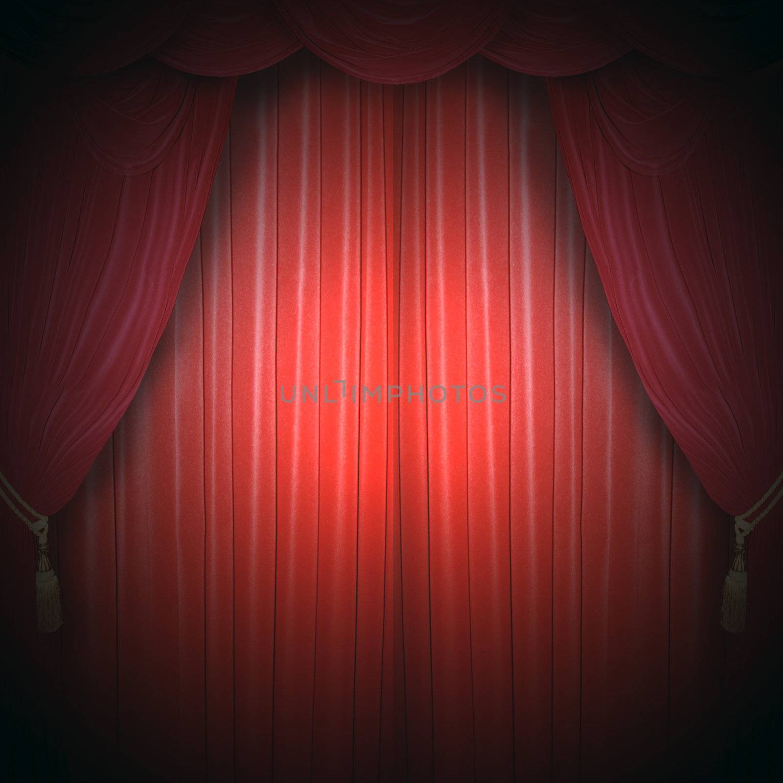 Red curtain of a classical theater 