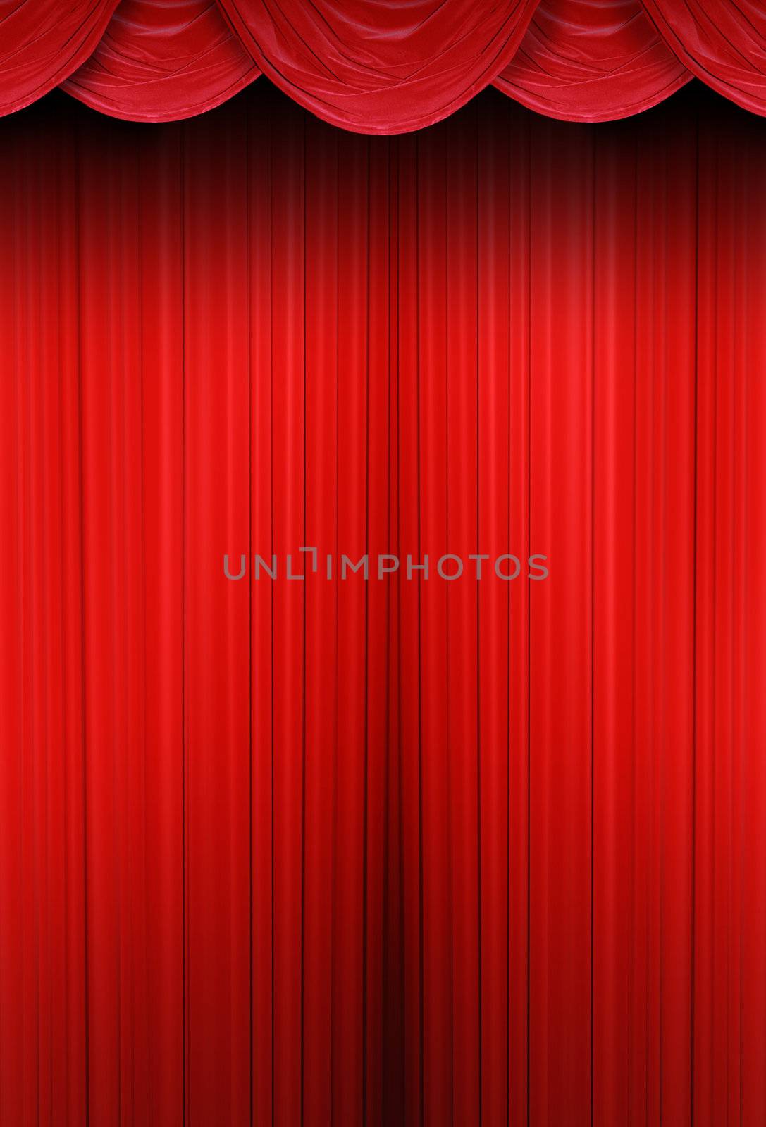 Theater curtains of red cloth  by photochecker