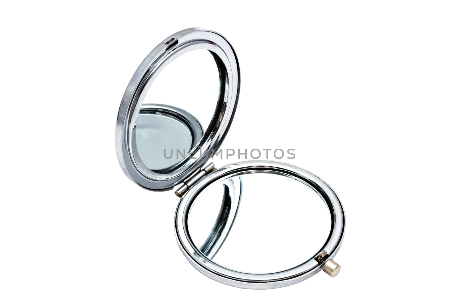 Beautiful cosmetic mirror isolated on white background 
