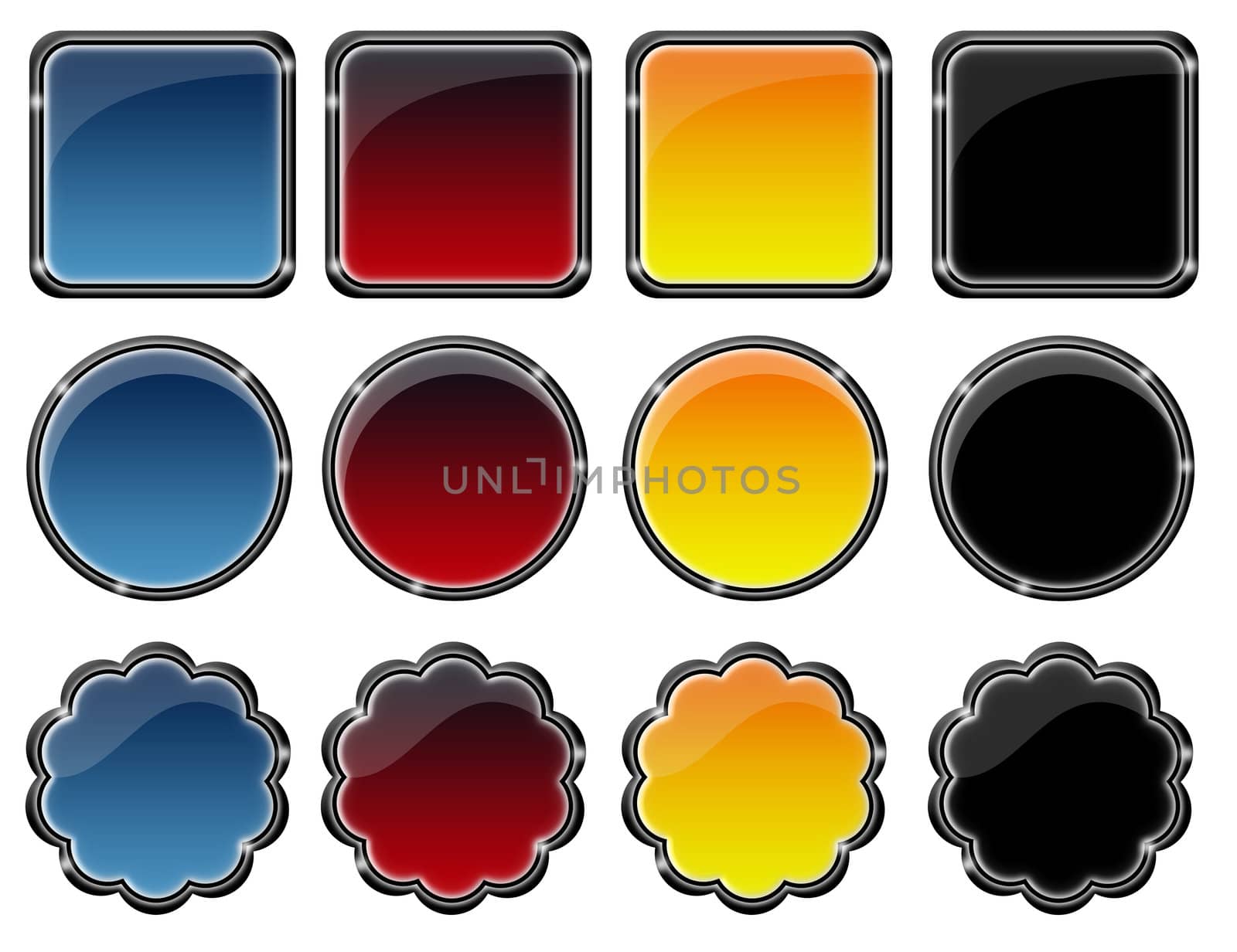 Illustration of 12 different templates for icons