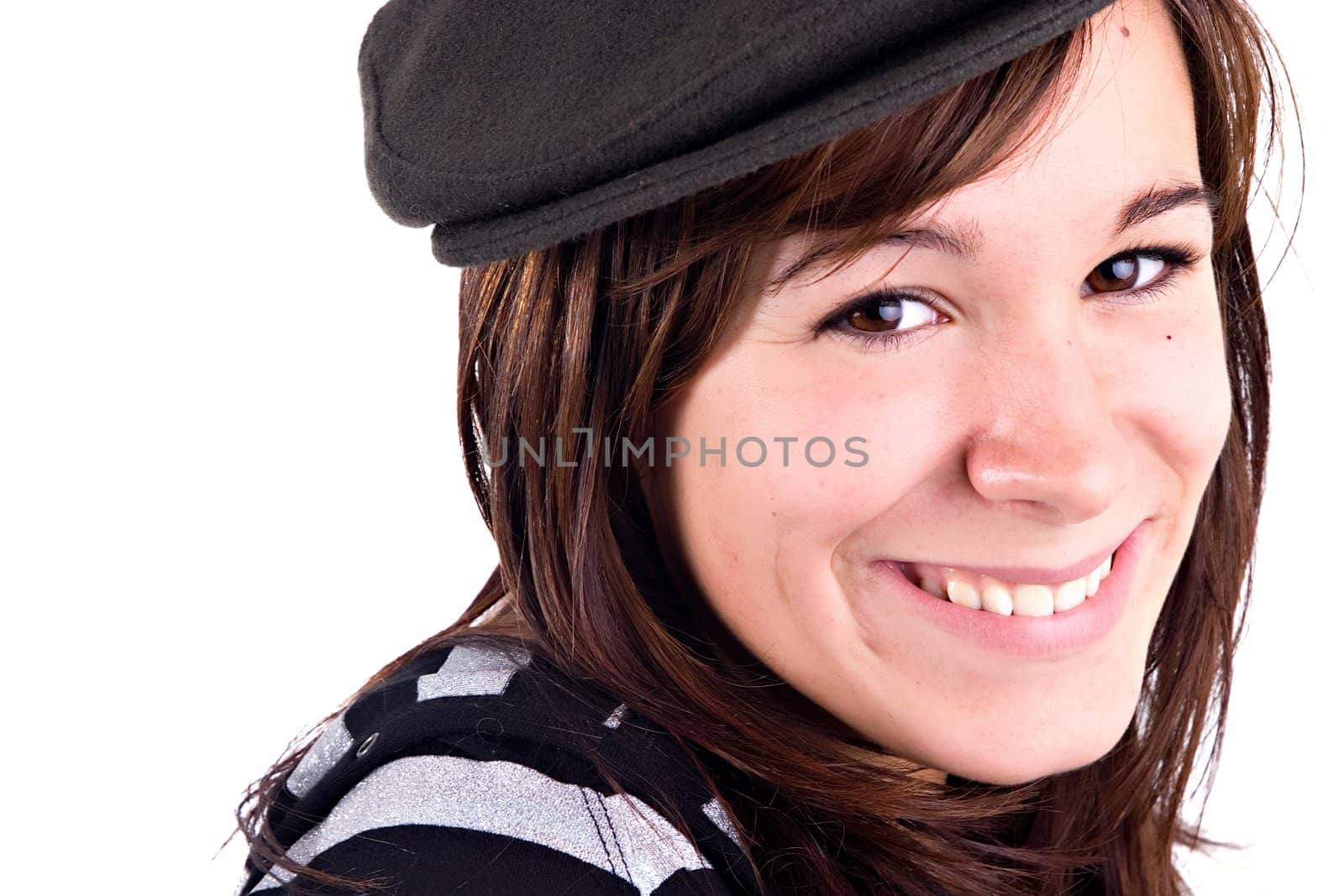 Portrait of beautiful young woman smiling.