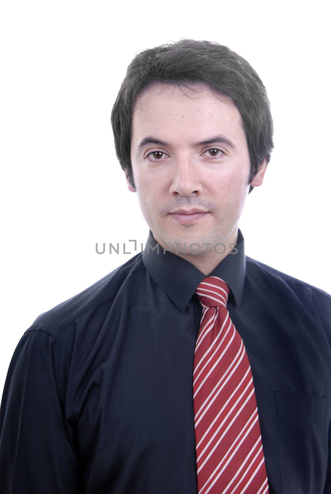 young business man portrait in white background