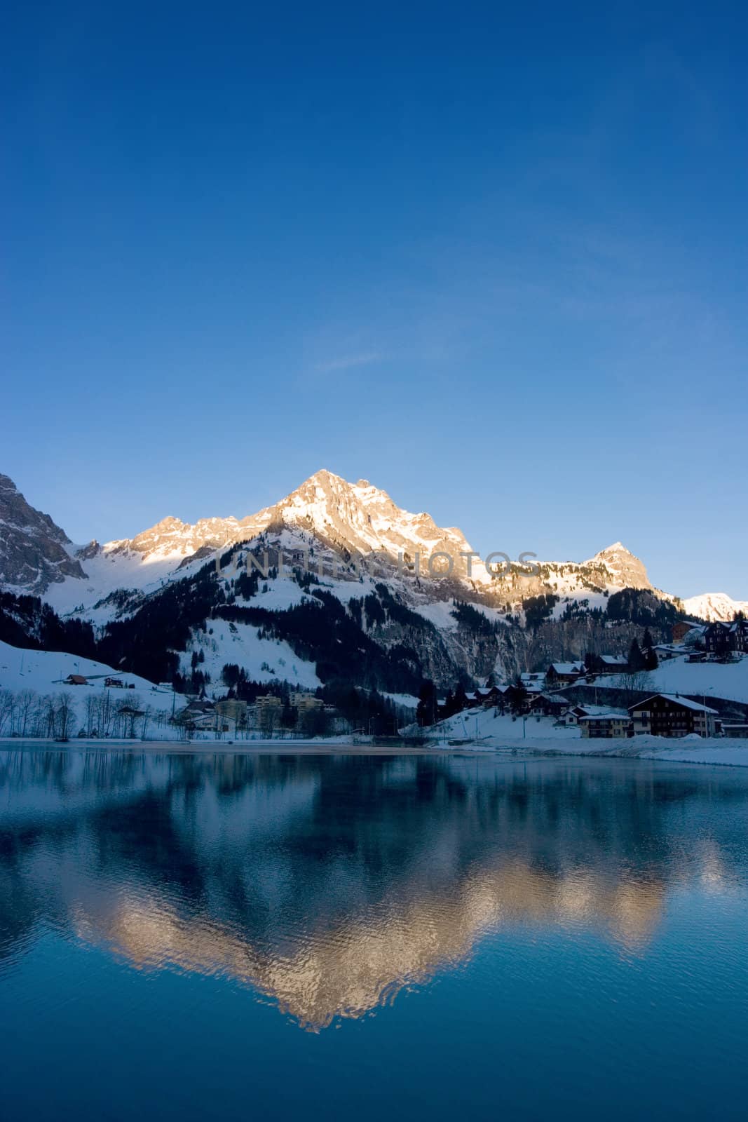 Mountain reflection at sunrise