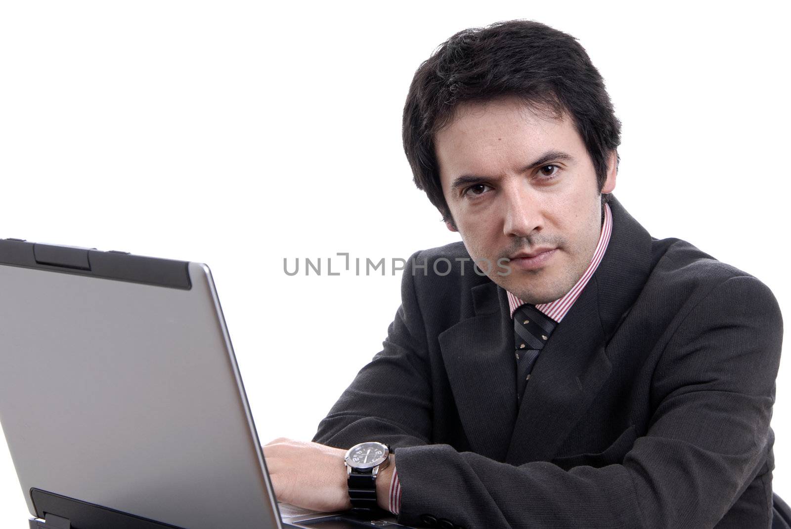 young man working with his personal computer