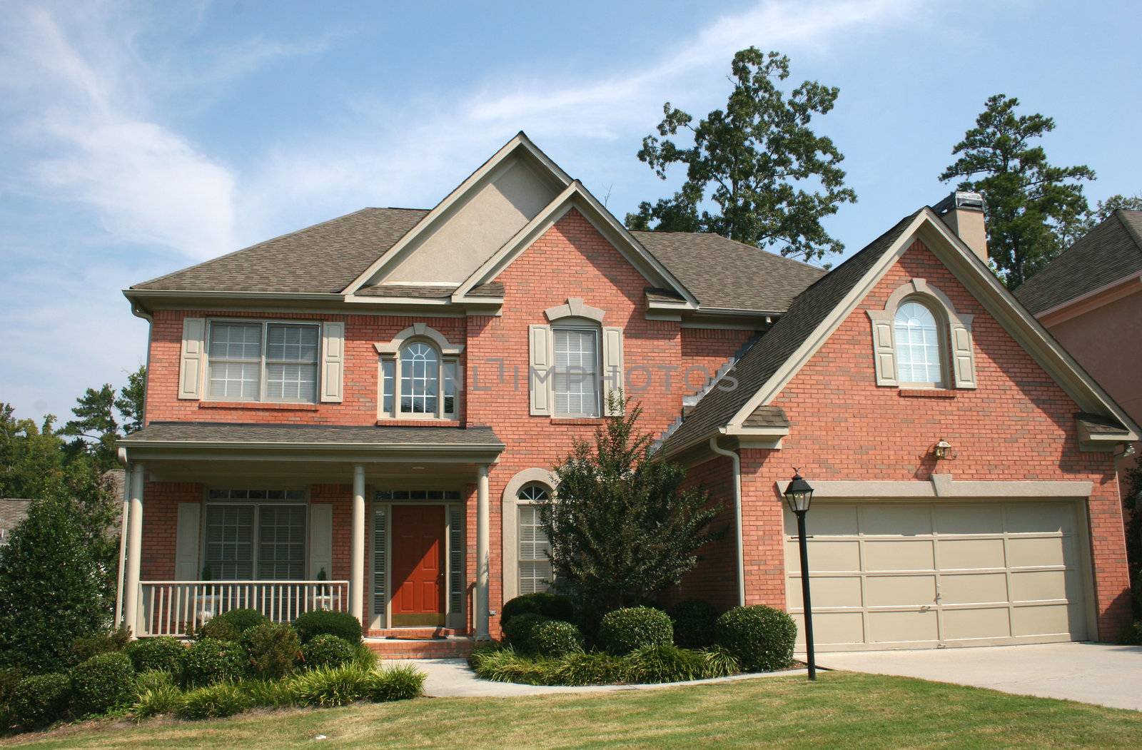 Nice brick house and blue sky