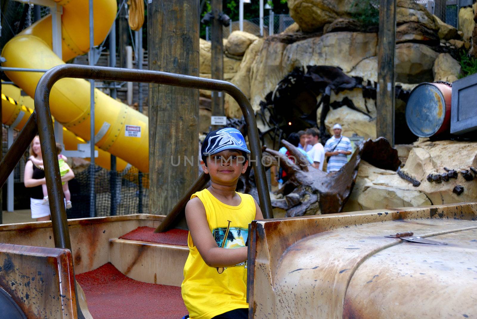 An Indian kid having fun at a park