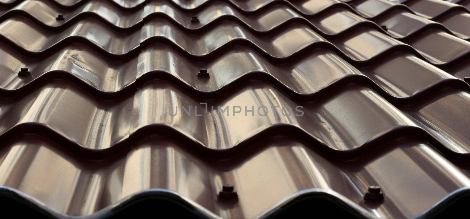Metal tile roof useful for background or pattern