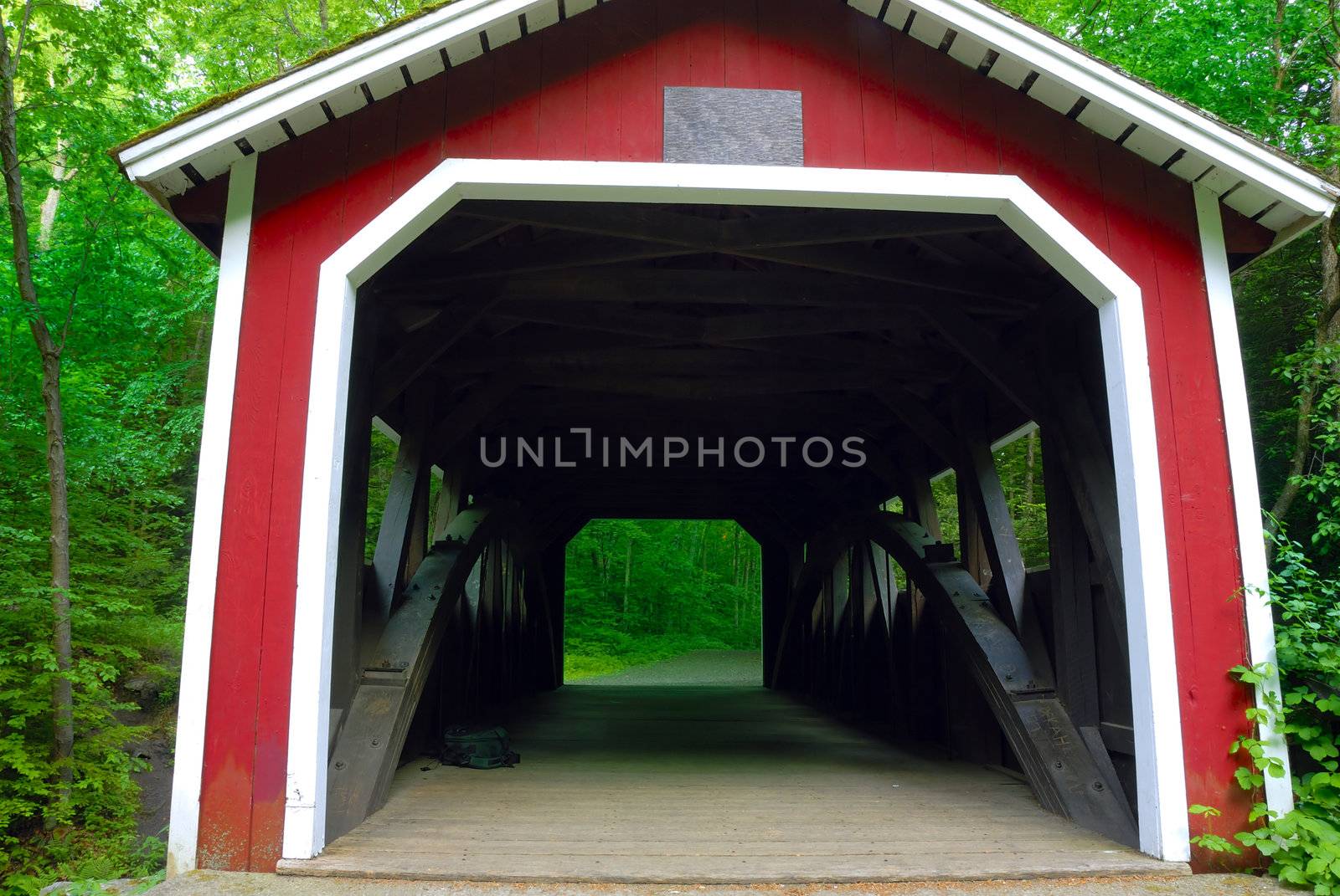 A beautiful covered bridge in New England