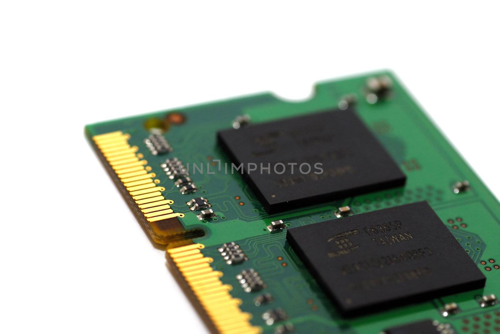 Macro shot of a computer RAM memory
