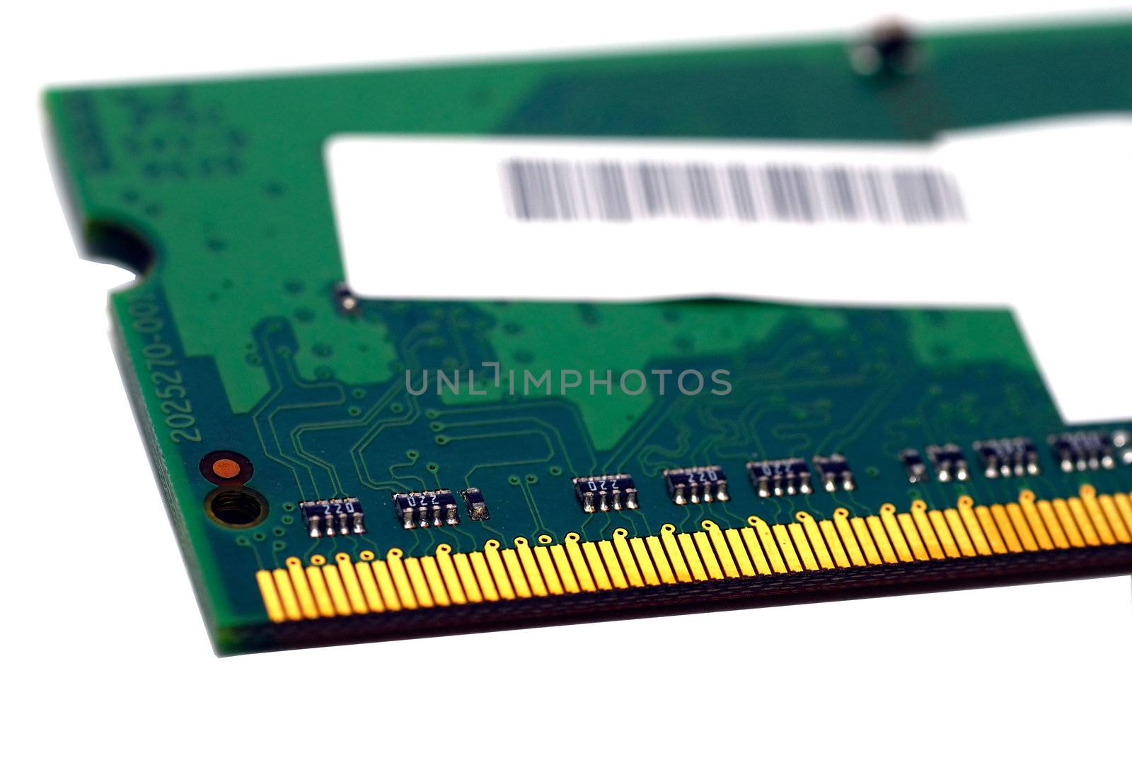  Macro shot of a computer RAM memory