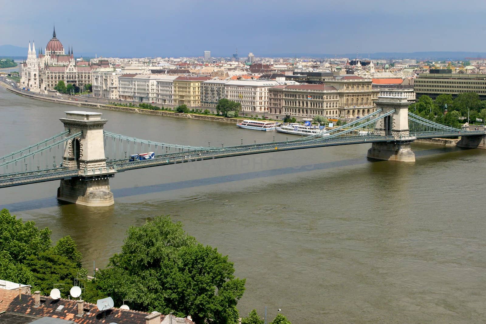 A panorama picture of Budapest. 