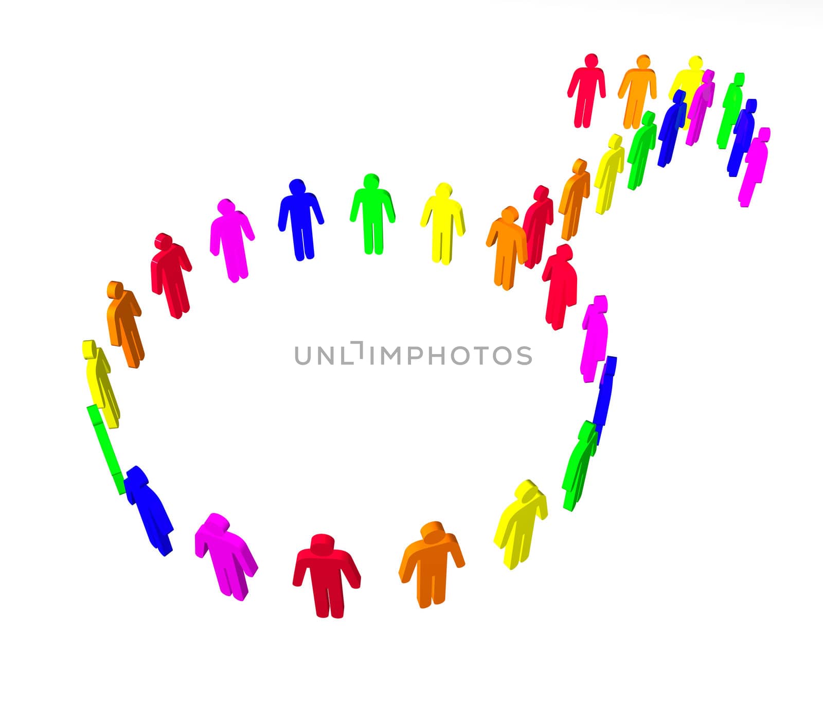 man symbol made of rainbow colored characters