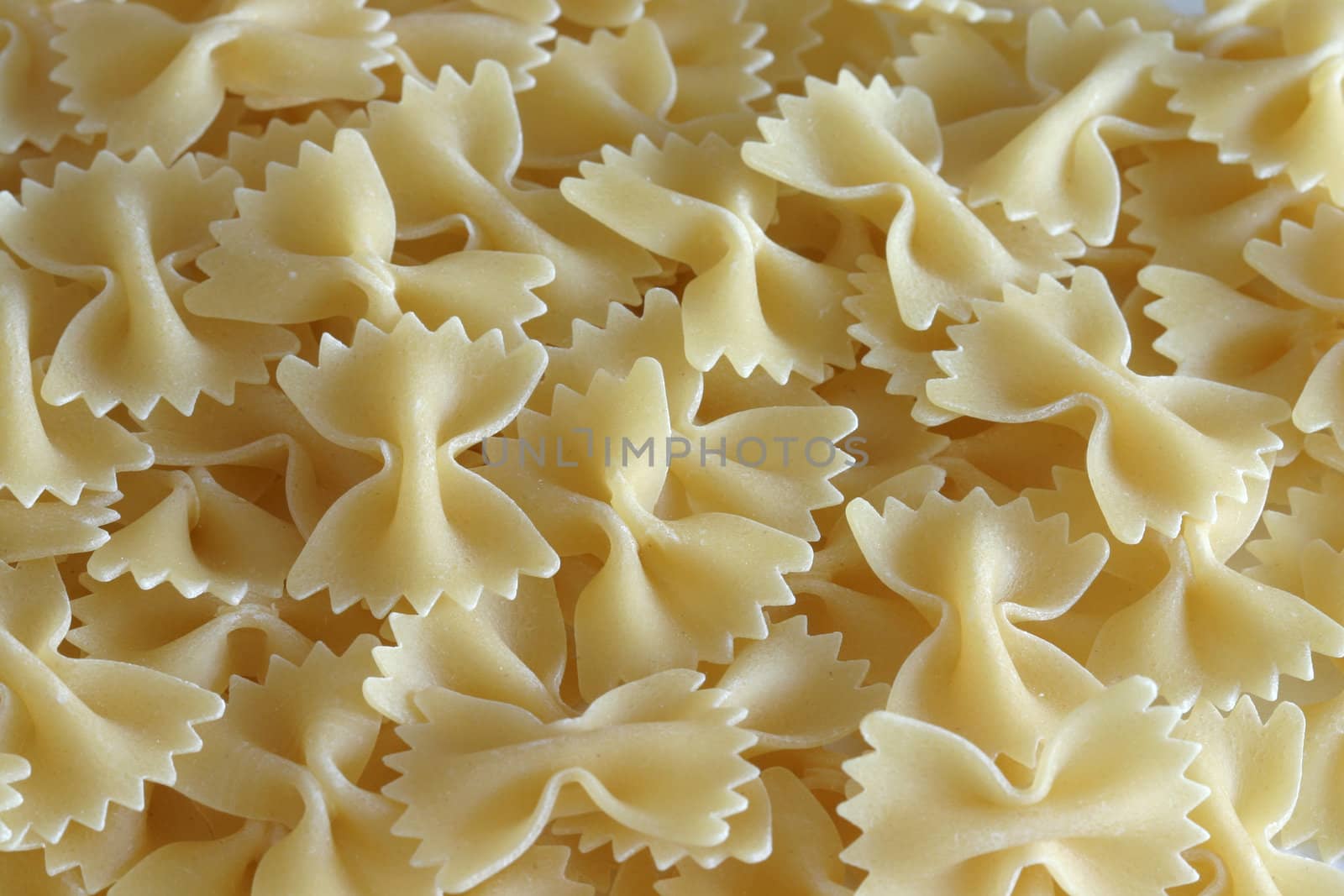 Close up of raw pasta