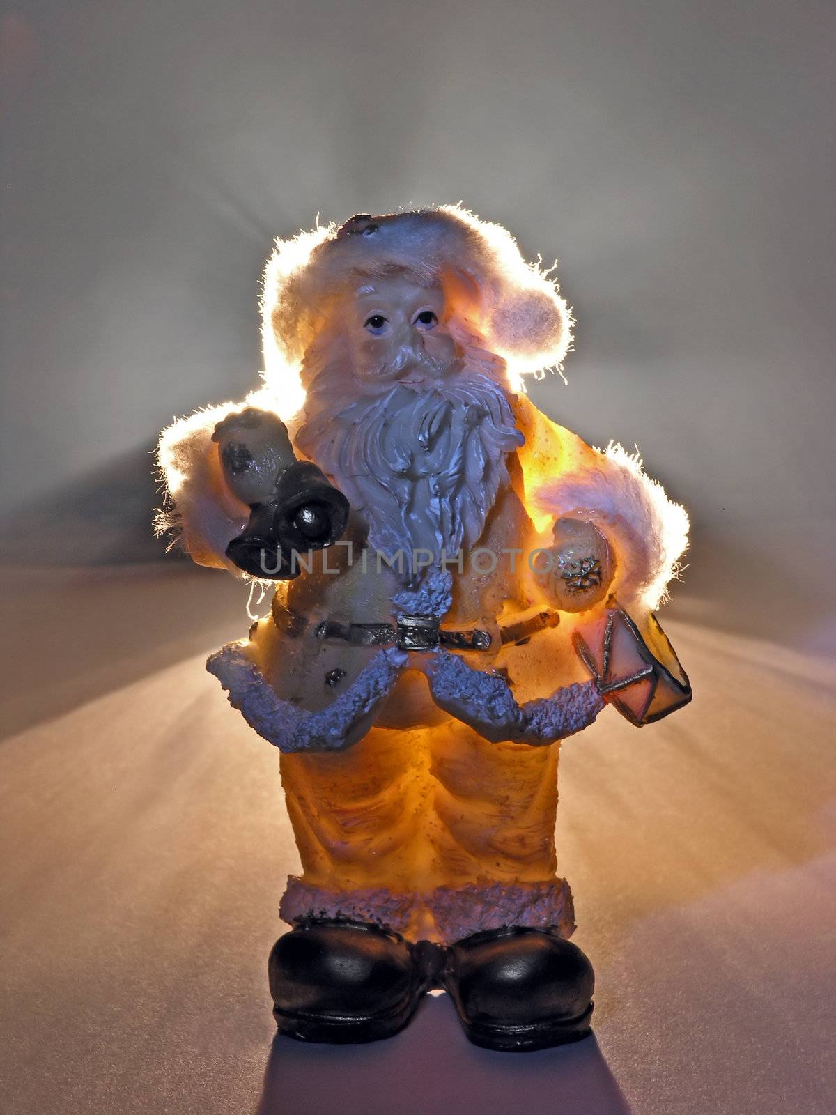 Santa toy backlighted and with smoke