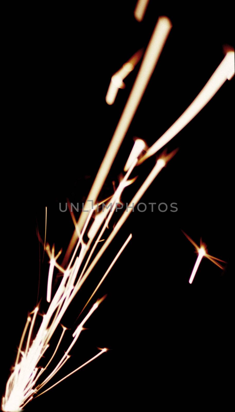 white hot sparks from a grinding wheel