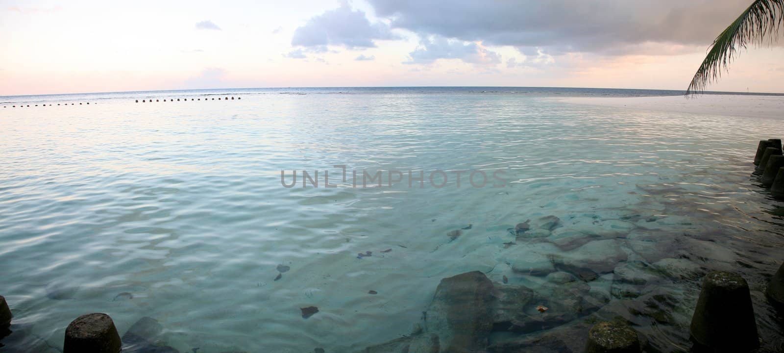 Crystal water in island of Embudu in the Maldives