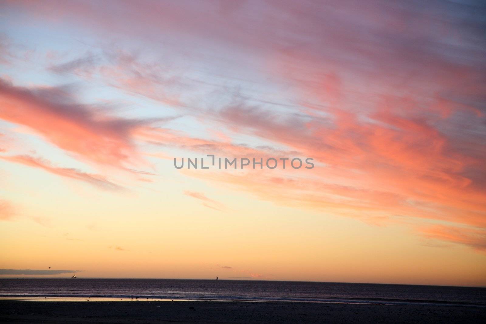 Sunset on the Table mountain in Cape Point - Good Hope and the atlantic ocean