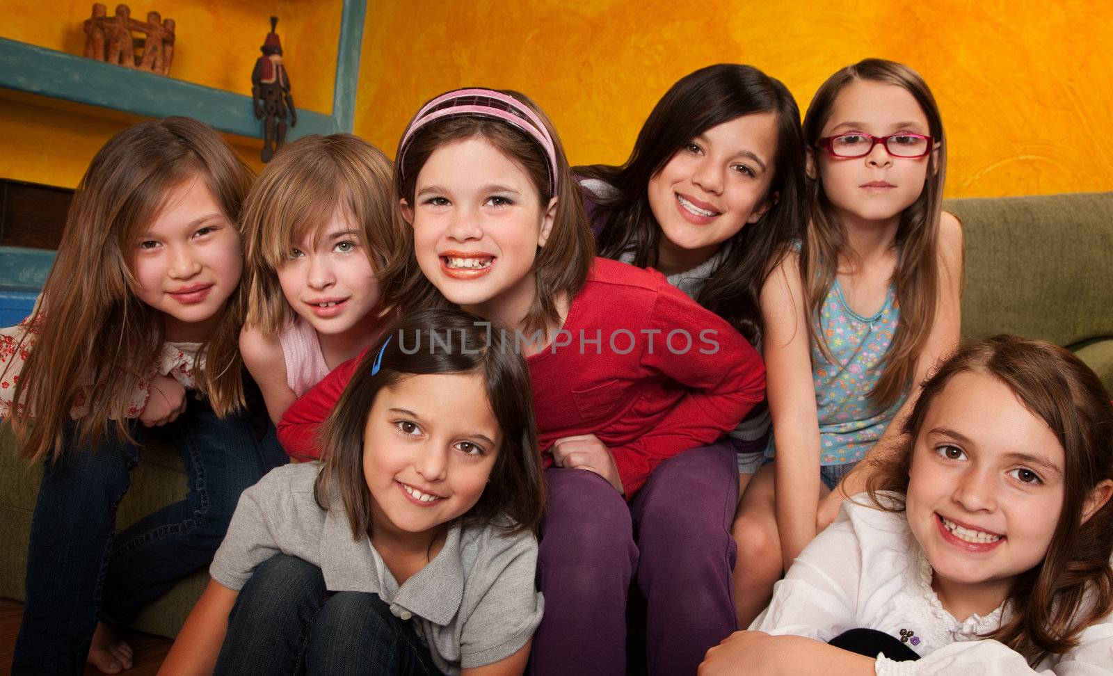 Group Of Happy Little Girls by Creatista